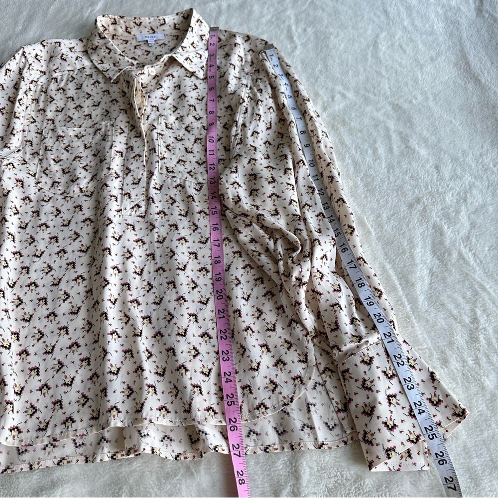 Reiss Floral Blouse in Cream and Black - Picture 5 of 11